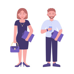 Smiling office workers