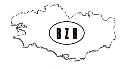 Carte et abbréviation de Bretagne