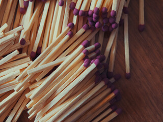 A bunch of matches, a close-up shot.
