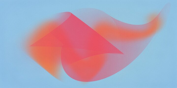 Fondo banner degradado con ruido en colores azules naranjas y rosas. Fondo retro con formas abstractas degradadas y difuminadas, textura de grano elegante. Archivo de alta resoluci&oacute;n.