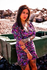 portrait shooting of a tattoo woman in funchal madeira portugal 