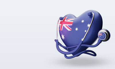 3d world health day Australia flag rendering right view