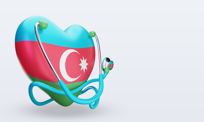 Obraz premium 3d world health day Azerbaijan flag rendering left view