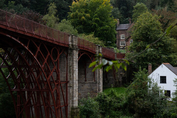 Fototapeta na wymiar The Iron Bridge over the River Severn at Ironbridge, Shropshire