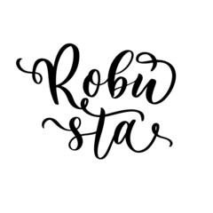 Fototapeta na wymiar Robusta coffee lettering logo inscription.