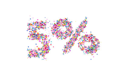5% OFF icon symbol colorful 