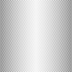 Halftone dot seamless pattern. Gradation dots. Faded black polka on white background. Gradient point texture for opacity effect. Abstract noise perforation bg for design prints. Vector illustration