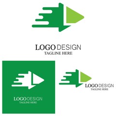 motion triangle play letter s half logo design