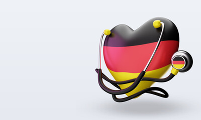 3d world health day Germany flag rendering right view