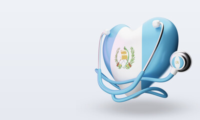 3d world health day Guatemala flag rendering right view