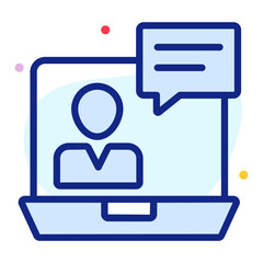 teleconference Icon. User interface Vector Illustration, As a Simple Vector Sign and Trendy Symbol in Line Art Style, for Design and Websites, or Mobile Apps,