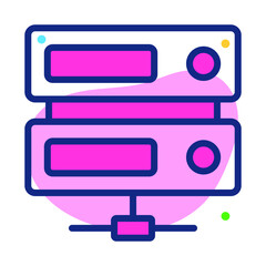shared server Icon. User interface Vector Illustration, As a Simple Vector Sign and Trendy Symbol in Line Art Style, for Design and Websites, or Mobile Apps,