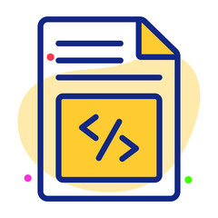 coding Icon. User interface Vector Illustration, As a Simple Vector Sign and Trendy Symbol in Line Art Style, for Design and Websites, or Mobile Apps,