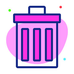 trash Icon. User interface Vector Illustration, As a Simple Vector Sign and Trendy Symbol in Line Art Style, for Design and Websites, or Mobile Apps,