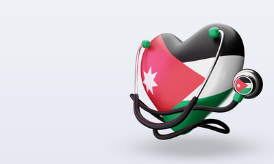 3d world health day Jordan flag rendering right view