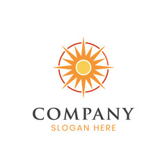 Fototapeta premium sun light bright shine logo. sunrise shining abstract logo icon design