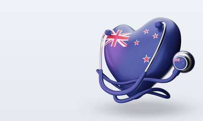 3d world health day New Zealand flag rendering right view