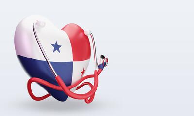 3d world health day Panama flag rendering left view