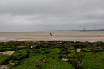 Fototapeta na wymiar The mouth of the River Mersey at New Brighton, England