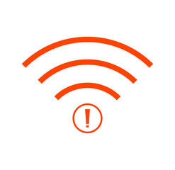 no Wireless network sign symbol icon orange color