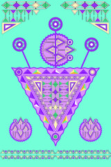 Poster Tazerzit, Vector Illustration. The Symbol of Moroccan Berber Jewelry. Amazigh culture fibula. north african culture.	