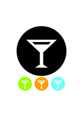 Martini cocktail glass drink bar sign vector icon
