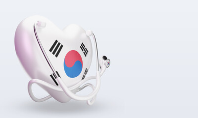 3d world health day South Korea flag rendering left view