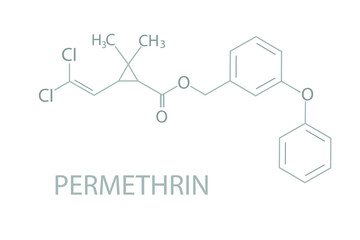 Permethrin molecular skeletal chemical formula.	
