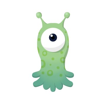 Illustration of cute green aliens