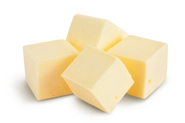 butter cube isolated on white background with clipping path and full depth of field