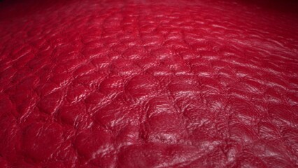 Red color exotic skin. Real leather texture very close up. Natural pattern. Fashion and clothing...