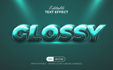 Glossy text effect style. Editable text effect.
