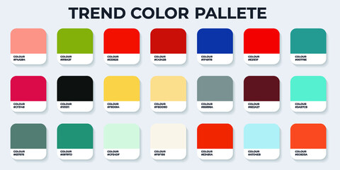 Color Pantone. Trend Colour Guide Palette Catalog Samples in RGB HEX. Neomorphism Vector. color palette for fashion designers, business, and paints colors company