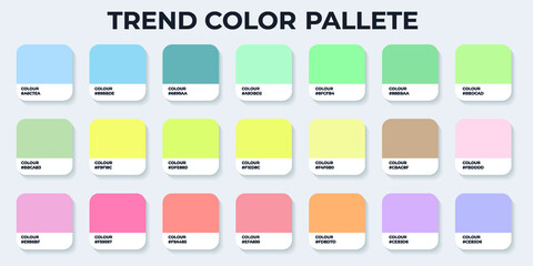 Color Pantone. Trend Colour Guide Palette Catalog Samples in RGB HEX. Neomorphism Vector. color palette for fashion designers, business, and paints colors company
