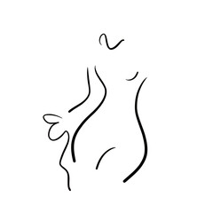 silhouette of a woman line art design 