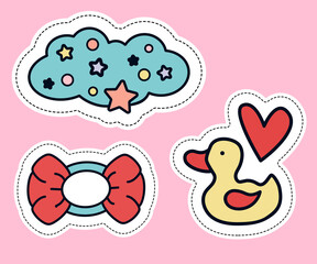 Stickers with baby toys for newborn babies