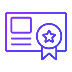 certificate Icon. User interface Vector Illustration, As a Simple Vector Sign and Trendy Symbol in Line Art Style, for Design and Websites, or Mobile Apps,