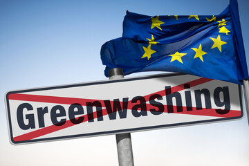 Nein zur Greenwashing in der EU - obrazy, fototapety, plakaty