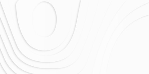 Abstract papercut and multi layer cutout geometric pattern on vector, abstract soft white background with waves, Wide panorama 3D Landscape Paper Cut style, Curved shapes with gradients.