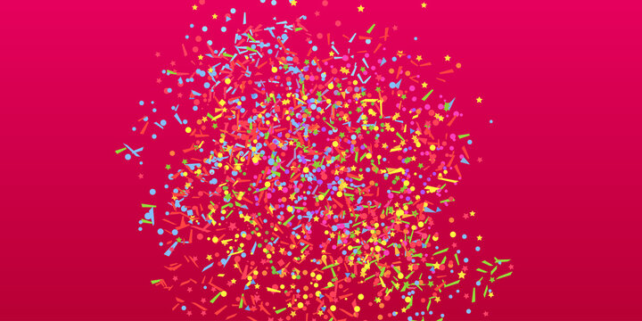 Confetti on isolated background. Bright explosion. Colored firework. Geometric texture with colorful glitters. Image for banners, posters and flyers. Greeting cards