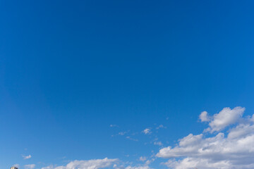 Naklejka na ściany i meble Refreshing blue sky and cloud background material_09