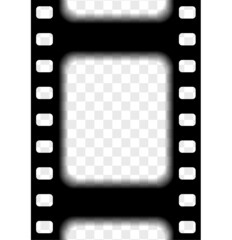 Old frame. Black photographic tape on a transparent background. Film strip negative. Vector illustration.