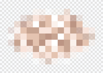 Censor blur effect texture isolated on transparent background. Blurry pixel color censorship element. Vector nude skin censor pattern. - obrazy, fototapety, plakaty