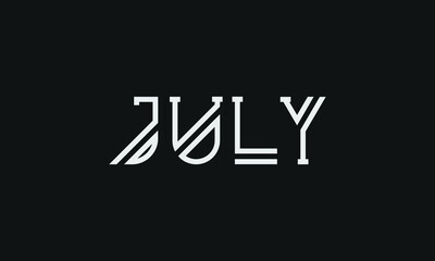 Word JULY in letters - Initial vector design - Premium Icon, Logo vector
