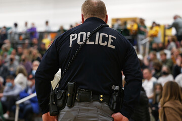 Police presence at at basketball game