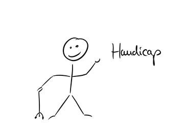 Strichmännchen mit Gehstock 