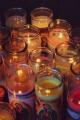 candles in a glass
