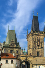 Fototapeta premium Charles bridge tower, Prague, Czech republic