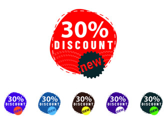 30 percent discount new offer logo and icon design