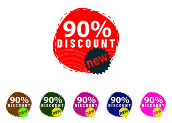 90 percent discount new offer logo and icon design